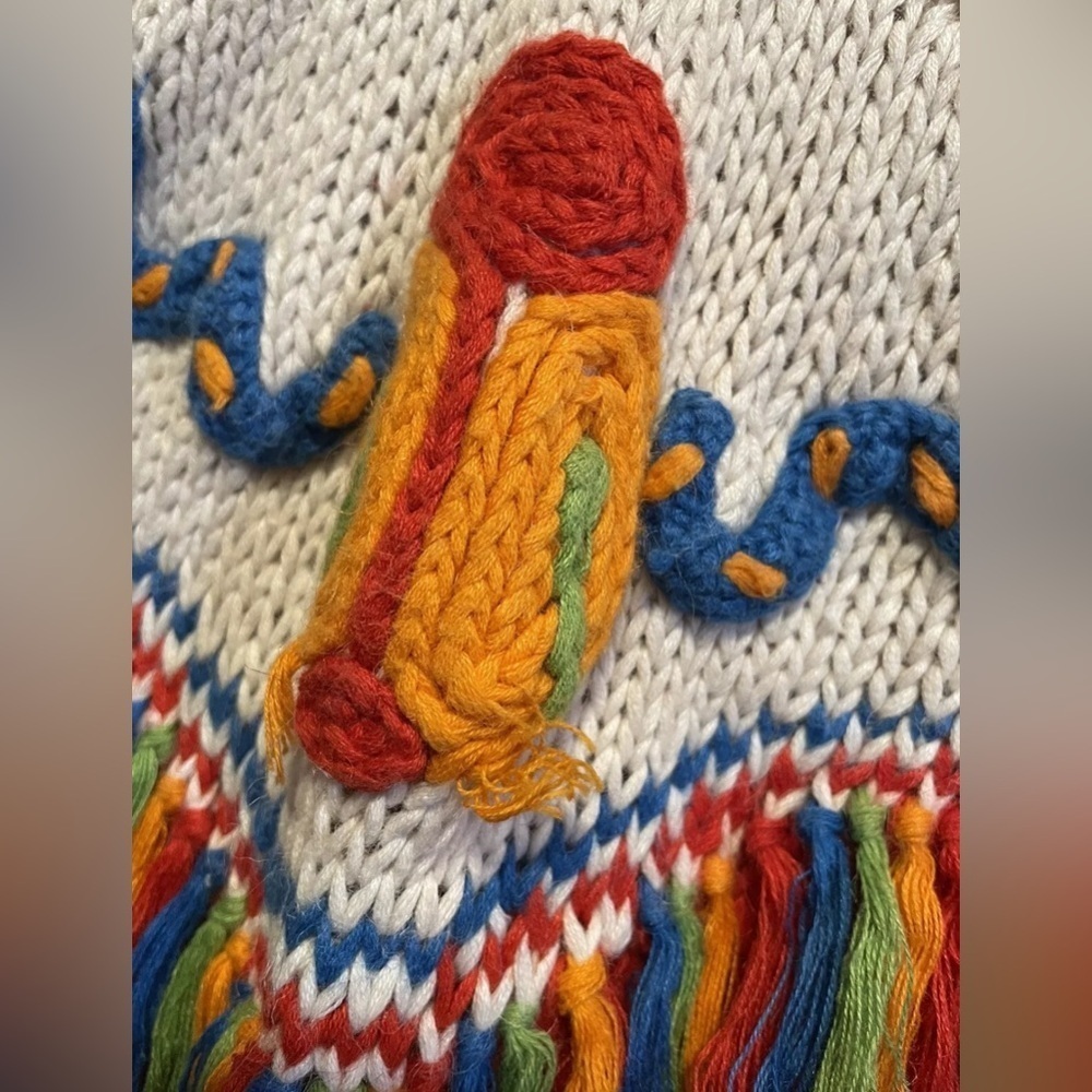 Vintage‎ 90s Cactus Cardigan Sweater Women's Petite Small IB Diffusion Rainbow - Picture 7 of 9